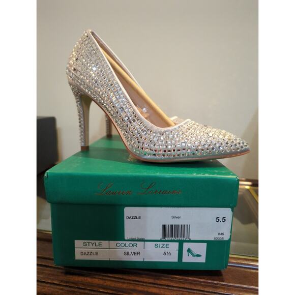 Lauren Lorraine Dazzle Silver Stiletto Heel Size 5.5 NIB - Picture 3 of 5
